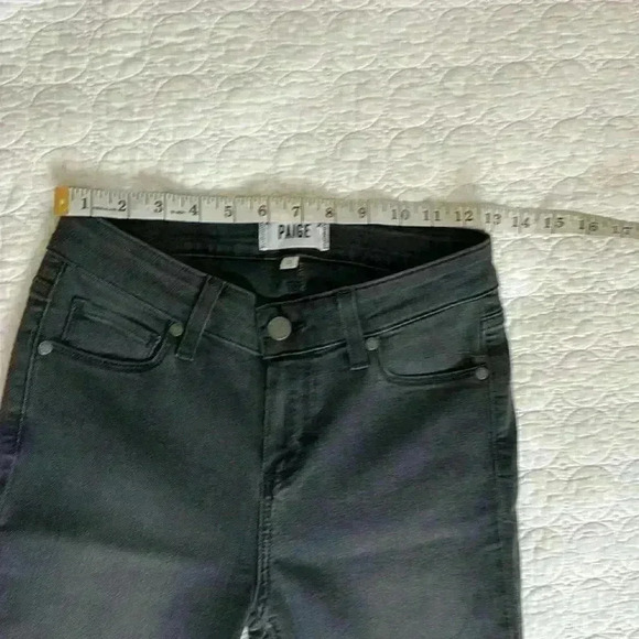 Paige Stone Washed Skinny Black Jeans 26 - Picture 8 of 14